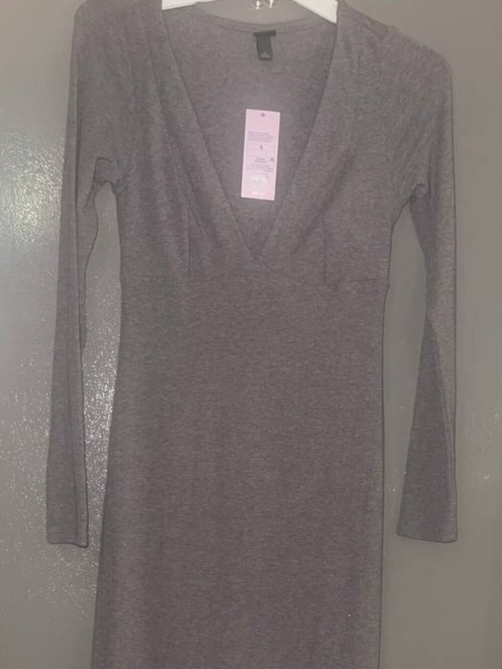 Ribbed Long Sleeve Maxi Dress  S